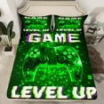 thumbnail image 2 of Manfei Game Console Bed Sheets for Boys, Gamepad Lover King Sheets, Square Abstract Sheet Set, Microfiber Bedroom Decor, 4 Pieces, 2 of 7