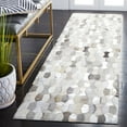 thumbnail image 2 of SAFAVIEH Studio Leather Jesper Geometric Runner Rug, Ivory/Grey, 2'3" x 9', 2 of 8
