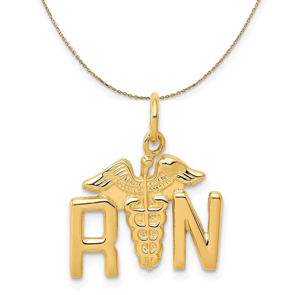 14k gold rn necklace