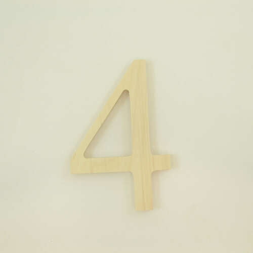 Package of 1, 18 Inch X 3/4" Baltic Birch "4" Plywood Numbers In The Times New Roman Font | Thick For Art & Craft Project, Made in USA