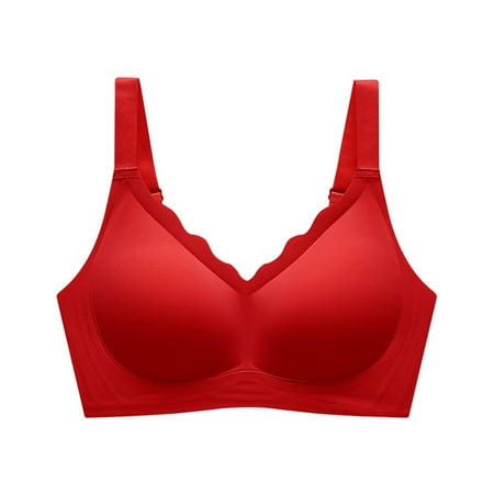 Ashirexll Wireless Bras for Women  Sport No Underwire Solid Yoga Tank Top Underwear No Steel Ring Sexy Sling Strap Beauty Back Sports Bra Red 3XL