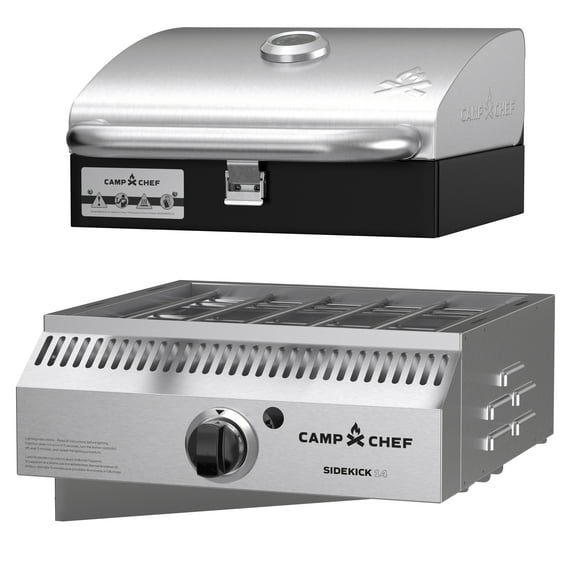 Camp Chef 14” Propane Sidekick Grilling Side Burner with Stainless Barbque Box Model PG14BB