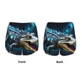 thumbnail image 5 of Lsque Starry Sky Colorful Crocodile Printed Women's Running Shorts with Liner Pockets,Elastic Quick Dry Workout Athletic Gym Yoga Shorts,Womens High Waist Shorts-XX-Large, 5 of 9