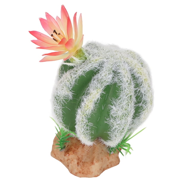Plantas de cactus artificiales, resina alta simulacióna fina detallada de reptiles vívidos decoración de plantas para acuario