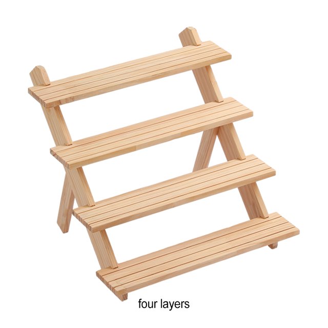 mmirethe Non-deformable Storage Rack Wide Application 2 Layers For Earrings Wood Made Jewelry Display Stand Jewelry Display Rack 4 Layers 1Set