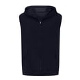 thumbnail image 2 of Posijego Men's Zip up Tank Tops with Pockets Hooded Sleeveless Muscle Athletic Casual Sweatshirts Solid Color, 2 of 5