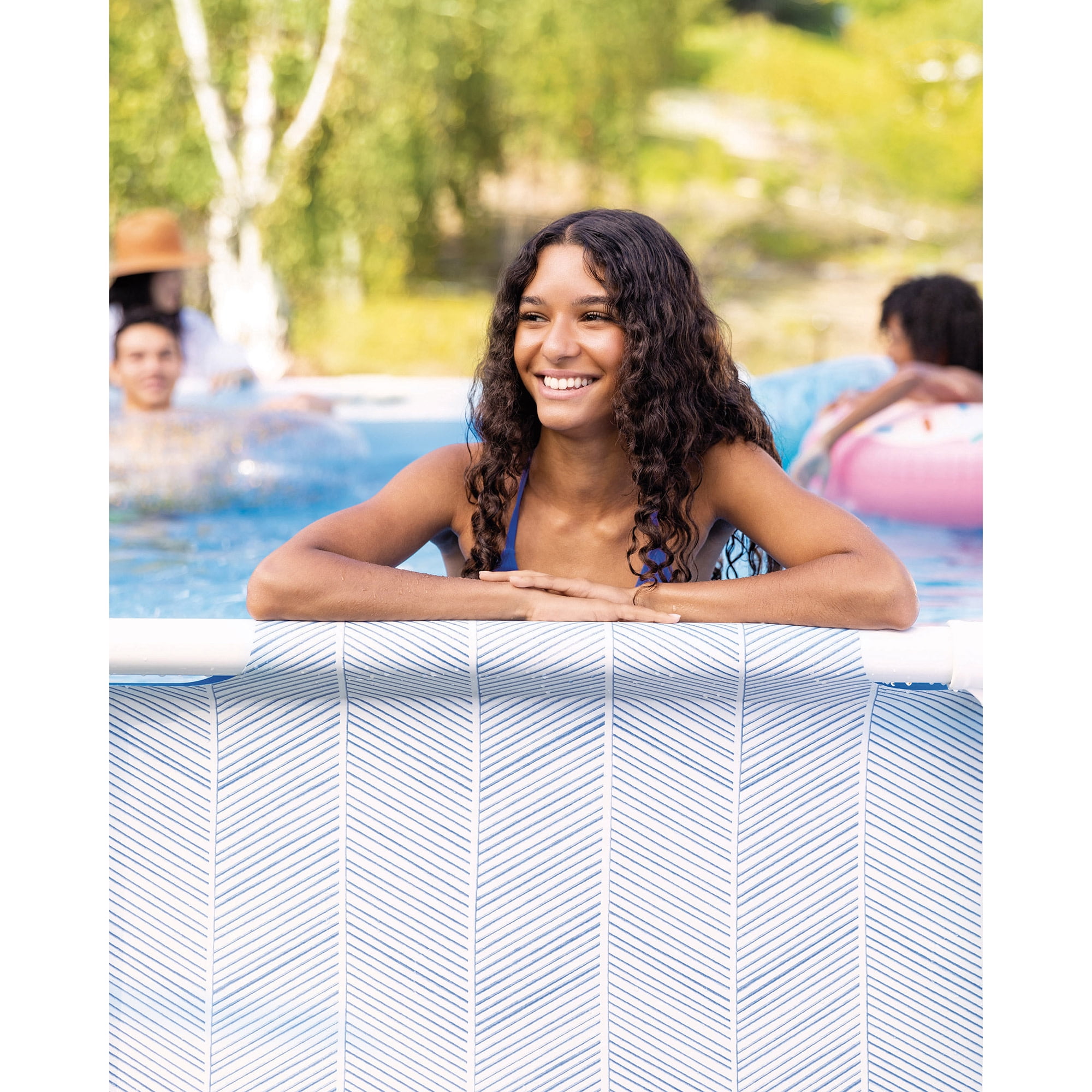 Intex: Prism Frame Premium Pool Set - Chevron, 16ftx48in, Above Ground Swimming Pool, Cartridge Filter Pump, Puncture Resistant, T-Joint Snap Assembly