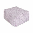 thumbnail image 1 of Sketch Rectangle Pouf, Monochromatic Doodle Style Jumble Objects Girly Back to School Themed Pattern, Foot Stool for Living Room Office Ottoman with Cover, 25", Fuchsia and White, by Ambesonne, 1 of 4