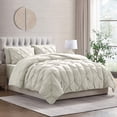 thumbnail image 3 of LammaLoe Full Size Comforter Sets, 7 Piece Bed In A Bag Pintuck Bedding Setss ,Off White, 3 of 4