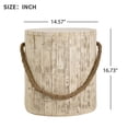 thumbnail image 6 of Rustic Outdoor Grain Side Table Ceramic Build in Brown Finish, 6 of 8