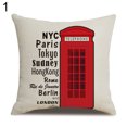 thumbnail image 1 of HEVIRGO Housse de Coussin en Lin avec Motifs de Drapeaux de Londres, 1 of 10