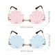 thumbnail image 3 of 2 pares de gafas de sol de moda Forma de concha irregular Gafas de sol sin borde Gafas Fiest, 3 of 6