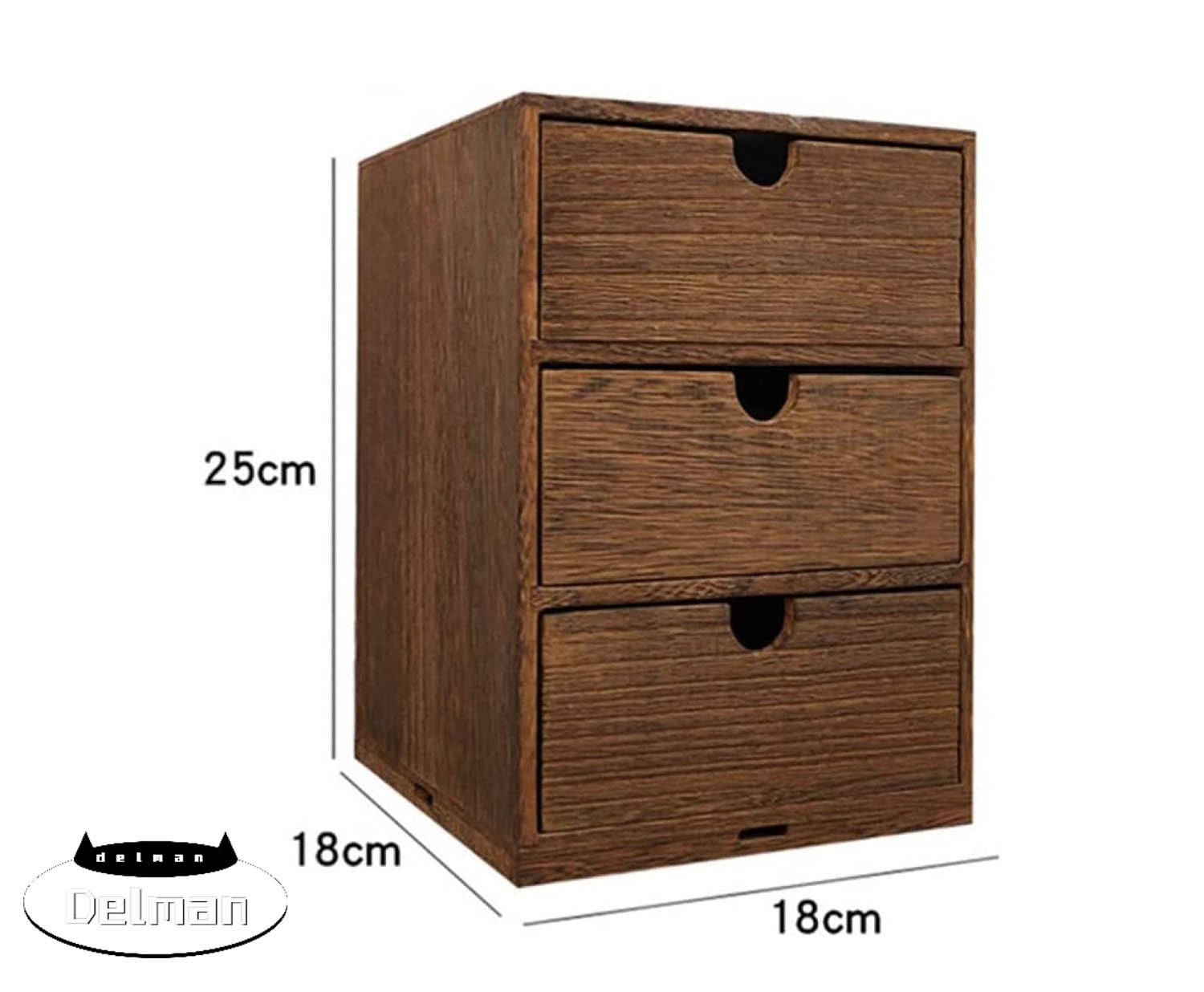 Wooden Storage Box with Drawers Office Organizer Desk Drawer