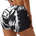 thumbnail image 1 of Fotbe Floral Cow Silhouette Shorts Sin Costuras – Shorts Deportivos de Cintura Alta para Mujer, Elásticos para Gimnasio, Yoga, Running o Ciclismo-Small, 1 of 8