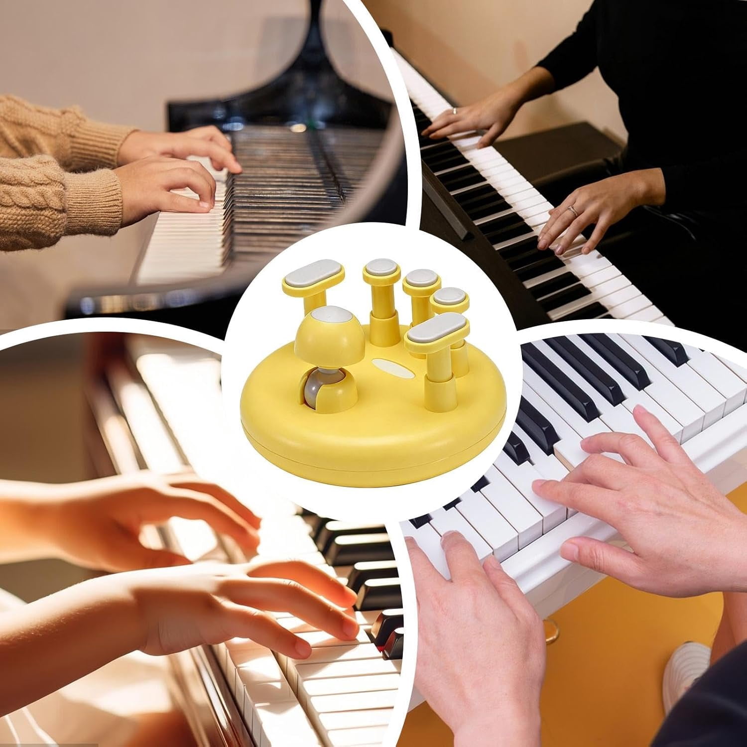 Hand Strengthener Piano Finger Trainer Ergonomic Orthotic Tool for Music Lessons Practice Home School Classroom(Q)abs