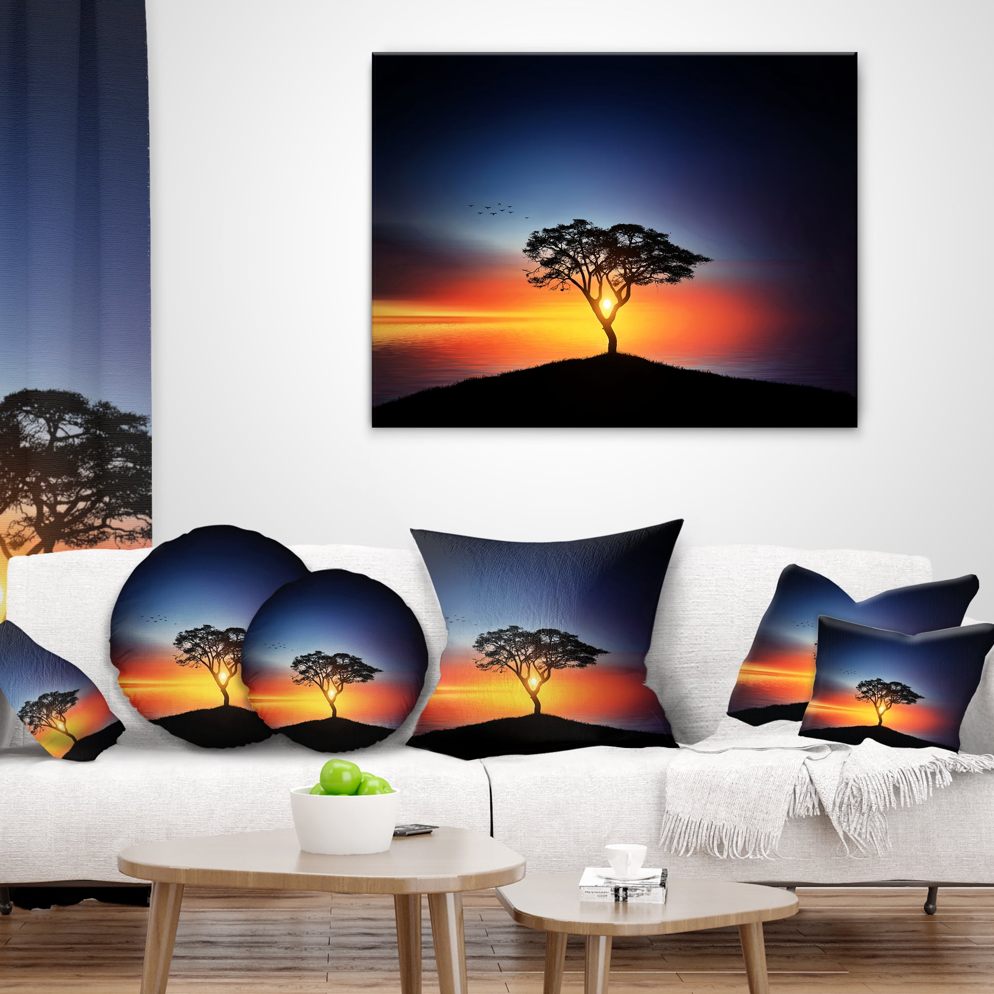 Designart 12" x 20" Multi-color Polyester Throw Pillow