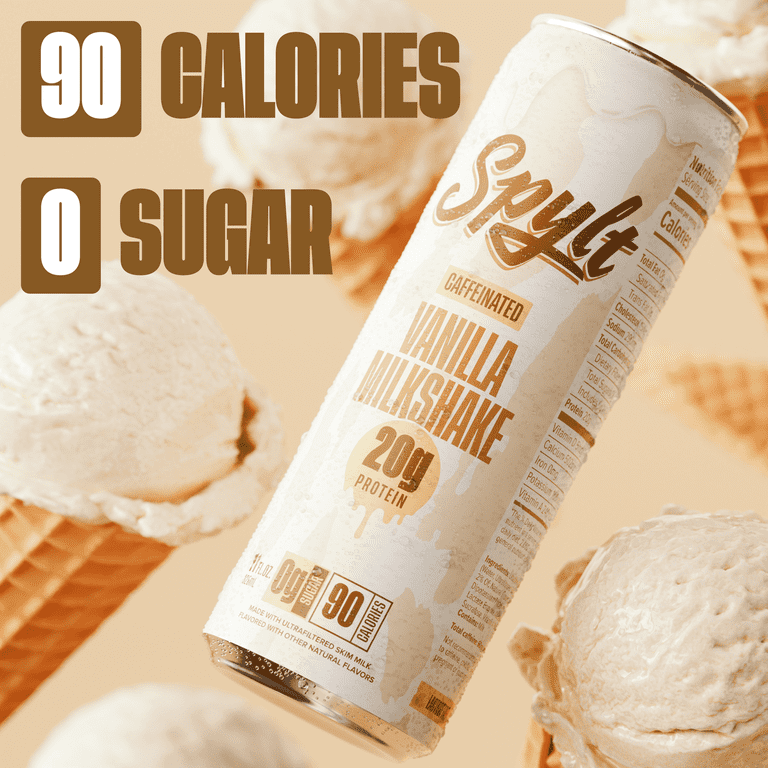 Free Shipping! SPYLT High Protein Milk with Caffeine, 20g Protein