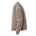 thumbnail image 2 of FRSASU Men's Suede Bomber Jacket Zip‑Up Stand Collar Long Sleeve Casual Lightweight Outerwear with Side Pockets Brown, 2 of 7