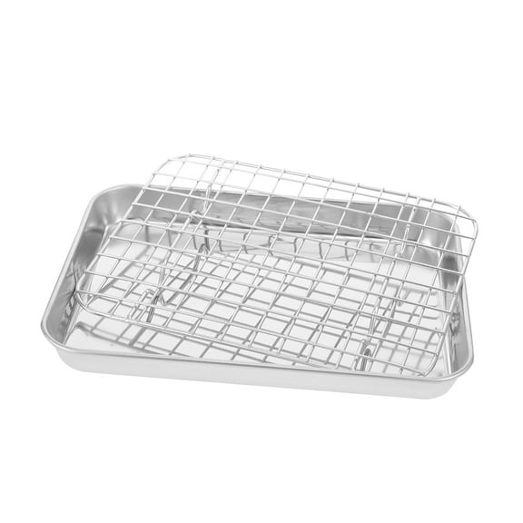 OULII Circular Baking Sheet with Stainless Steel Rack, Non-Stick Oven Tray for Home Baking and Cooking