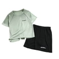 thumbnail image 4 of Leey-World Boys Outfit Sets Size 7 Boys 2 Piece Athletic Outfits Short Sleeve Sport T-shirt and Shorts Summer Casual Clothes for 6-12 Years Boys Outfit Sets Size 10-12(Green,5-6 Years), 4 of 4