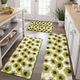 thumbnail image 2 of White Sunflower Pattern Kitchen Rugs Sets Of 3,Kitchen Runner Rugs Non Skid Washable,Decorative Kitchen Floor Mats for Kitchen,Sink,Laundry,17"x30"+ 17"x47" + 17"x59", 2 of 6