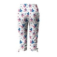 thumbnail image 5 of JWZUY Independance Day Print Side Drawstring Capri Leggings for Women Lightweight Elastic Waist Slim Capris Pants Summer Pants White L, 5 of 5