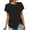 C621 Black, variant on Shirts For Women Crew Neck Short Sleeve Mesh Knit Solid Color Casual Summer Womens T Shirt Green