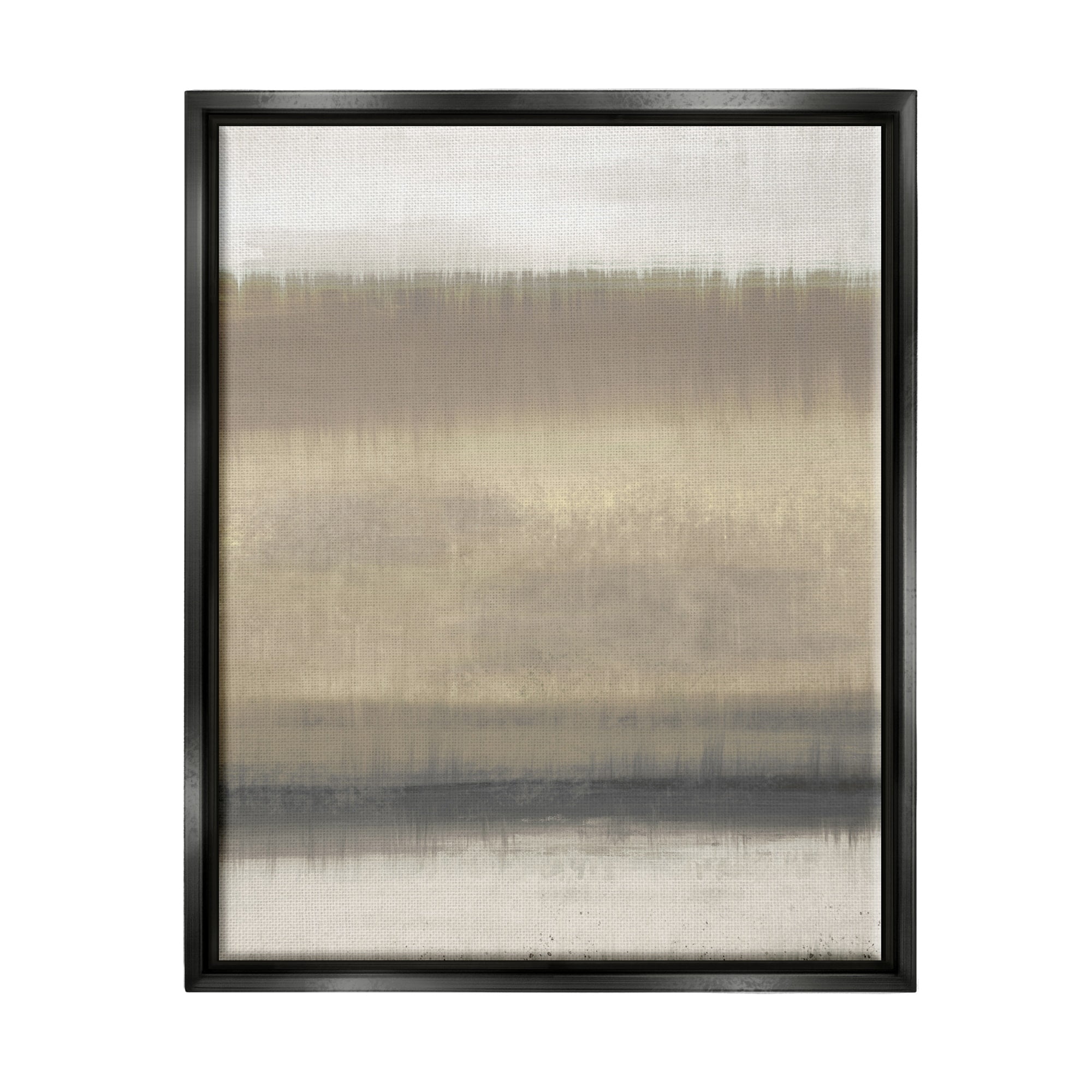 Stupell Industries Abstract Countryside Landscape Brown Grassland Painting Jet Black Framed Floating Canvas Wall Art, 24x30, by Elizabeth Medley