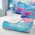 thumbnail image 4 of Manfei Colorful Axolotl Twin Quilt Set,Pastel Salamander Twin Coverlet Set,2-Piece,1 Bedspread and 1 Pillowcase, 4 of 7