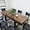 Deep Rustic Brown, variant on Kevinplus Dining Table Table Top with Removable Leaf Trestle X Shaped Base for Farmhouse Kitchen, Black,59x43 Inch