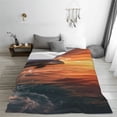 thumbnail image 5 of Pofeuu Sunset Dancing Dolphin B Print Ultra-Soft Micro Fleece Blanket,for Bed Or Sofa,All Season Throw Blankets Flannel Blanket-80"x60", 5 of 7