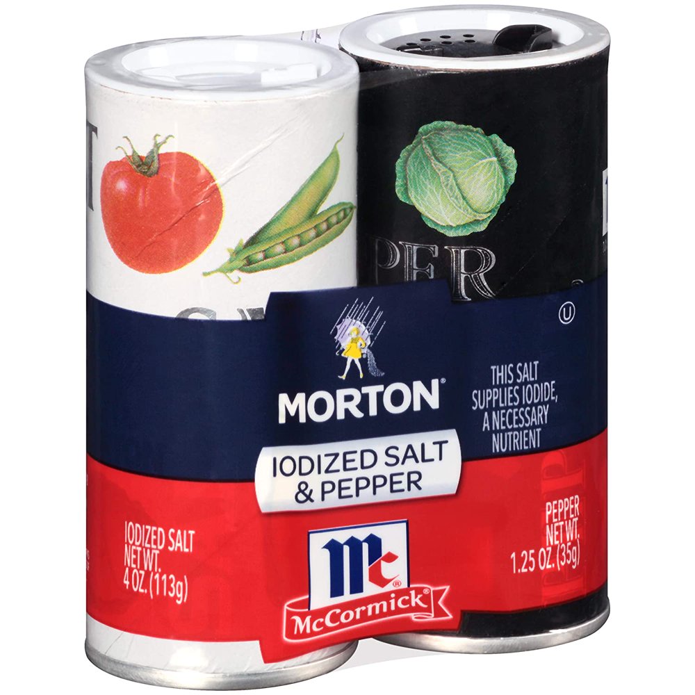 Morton McCormick Iodized Salt & Pepper, Shaker Set, 5.25 oz Walmart