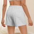thumbnail image 5 of SAFUNY Women's Drawstring Striped Athletic Shorts Elastic Waist Pocketed Workout Bottoms Gray L, 5 of 7
