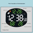 thumbnail image 4 of LED Digital Wall Clock Large Display USB Power Alarm Clock Remote Control Auto Brightness Temperature Humidity Date Timer, 4 of 9
