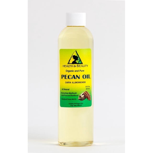 Huile de Pacane Raffinée Biologique, Support, Pressée à Froid, Qualité Supérieure, Fraîche, 100 % pure, 8 oz