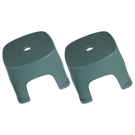 KALLORY Set of 2 Green Plastic Bathroom Foot Stools, Non-Deformable, Easy to Stool for Kids and Adults