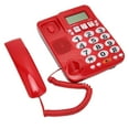 thumbnail image 1 of Landline Phones, Clear Sound Corded Phone Dual Port  For Office Red, 1 of 8