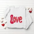 thumbnail image 3 of Valentines Day Pullover Sweatshirts Women Cute Heart Funny Valentine Sweater Tops Casual Long Sleeve Shirts, XL White, 3 of 6