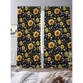 thumbnail image 4 of Black Yellow Sunflower Sheer Curtains 108 Inches Long 2 Panels Set, Window Sheer Curtains for Living Room/Bedroom, Summer Botanical Farmhouse Floral Light Filtering Rod Pocket Curtain 52''x108''x2, 4 of 8