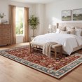 thumbnail image 2 of Garvee 5'x7' Vintage Floral Area Rug Oriental Distressed Carpet, Washable Non Slip Boho Rug for Living Room Bedroom Dining Room, Blue Red, 2 of 8