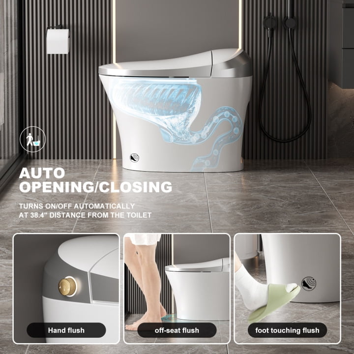 HOROW 1/1.27 GPF Automatic Dual Flush Heated Seat Deodorization Pre-Wet  Smart Toilet HR-T20