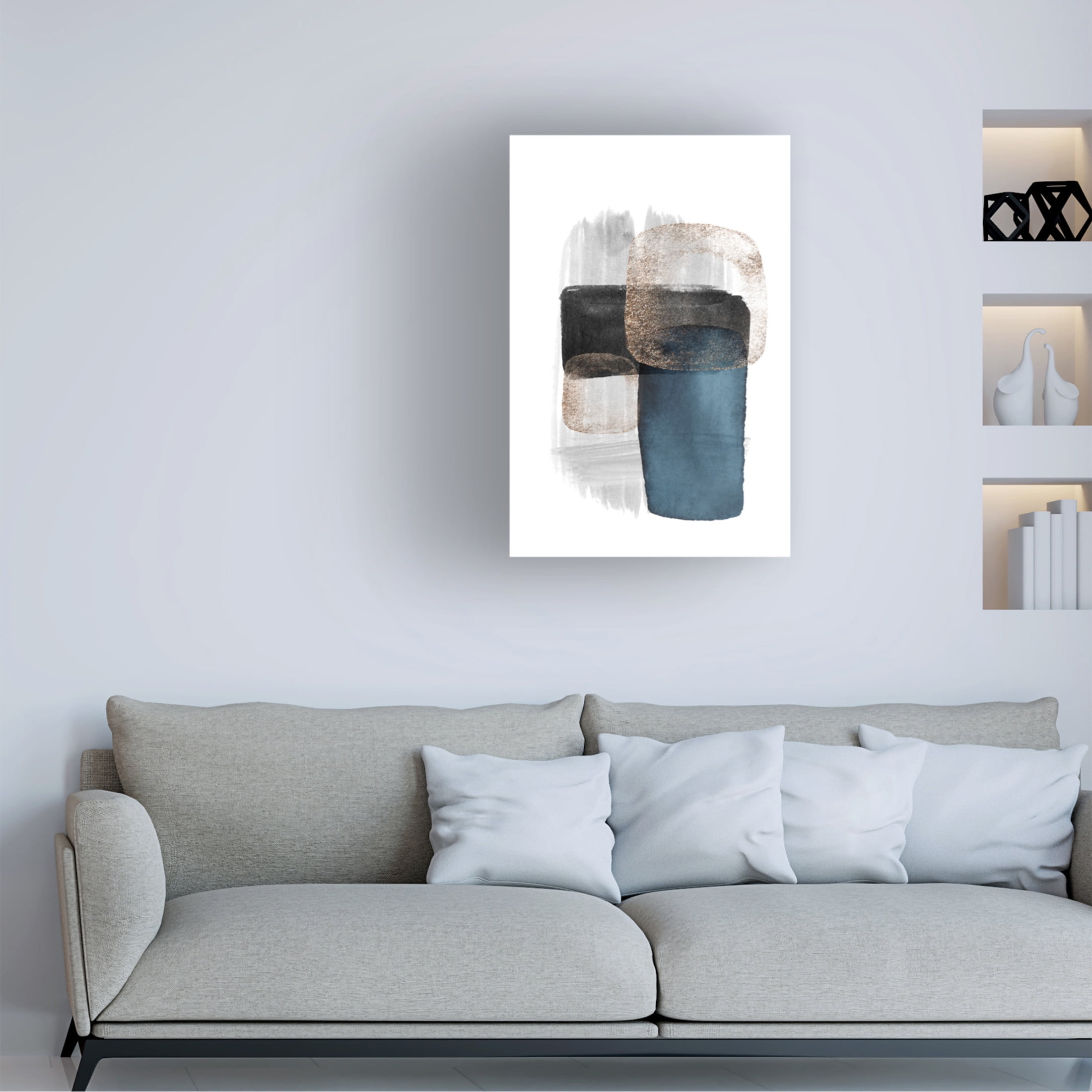 Trademark Fine Art Sally Ann Moss Night Blue 3 Canvas Wall Art