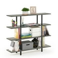 thumbnail image 4 of Furinno Turn-N-Tube 4-Tier Wide Display Shelf, French Oak/Black, 4 of 4