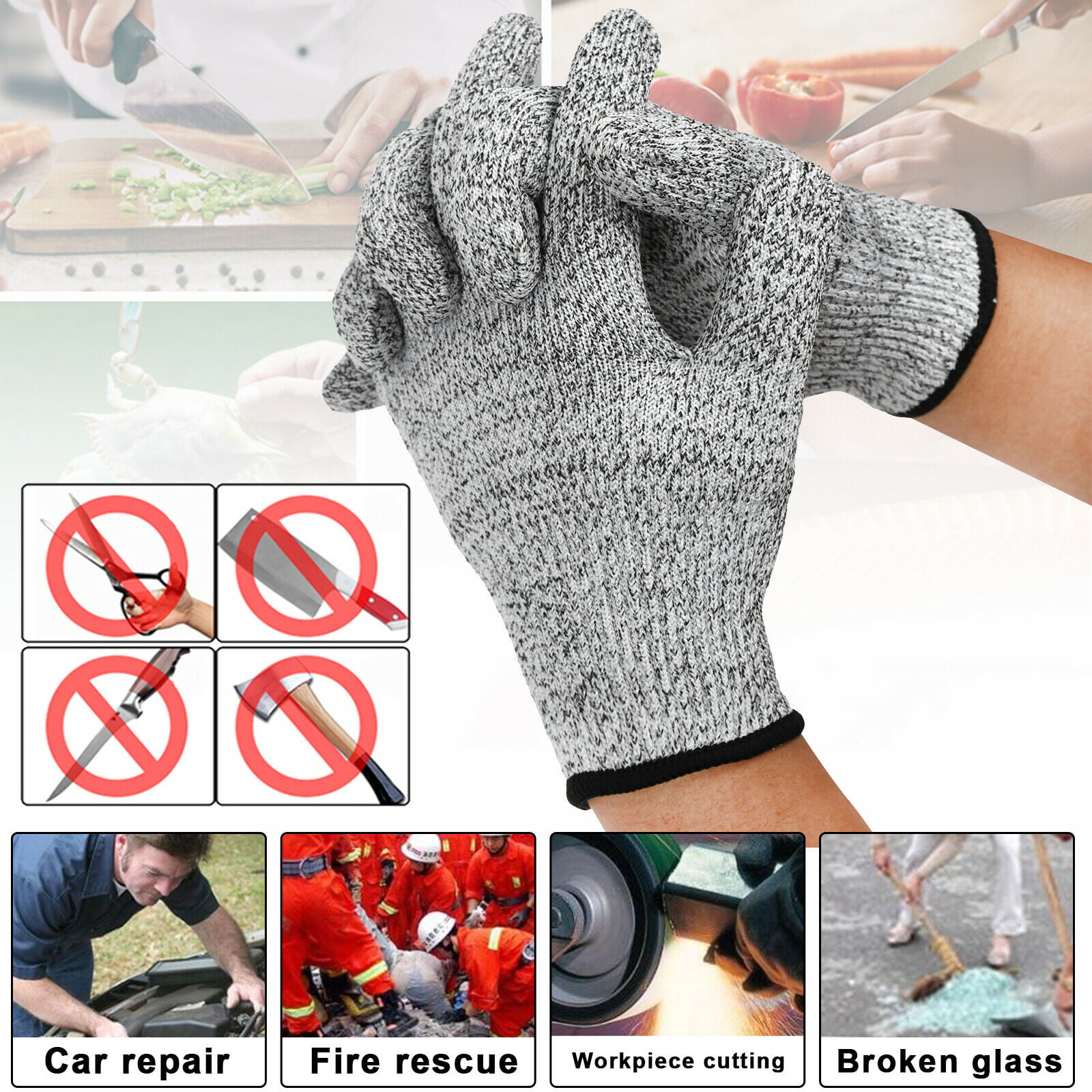 Level 5 Cut Resistant Work Gloves with Power Grip for Wood Carving  Carpentry, Glass Industry and other Constructions