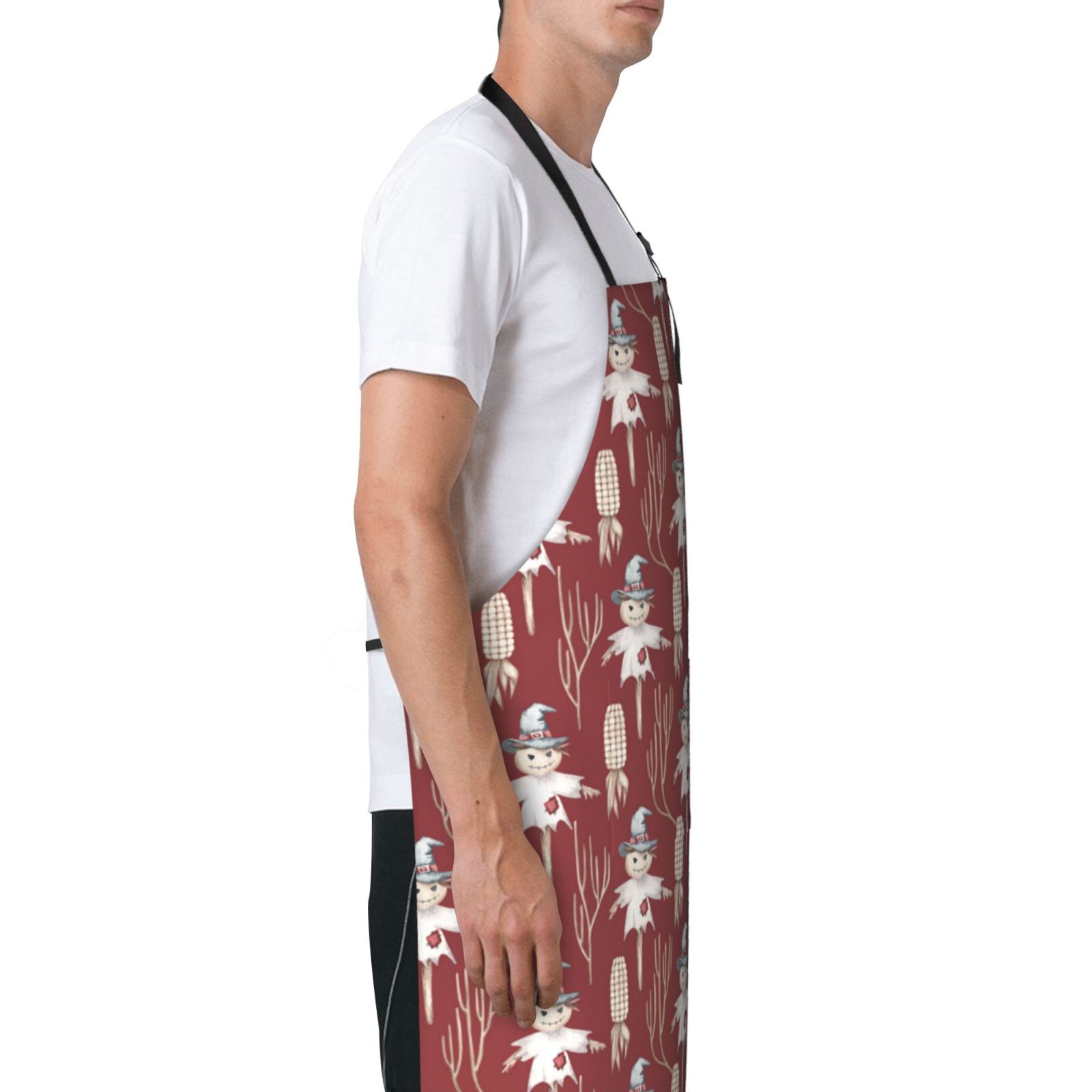 Naloa Autumn Scarecrow Harvest Joy Apron Kitchen Aprons with Pockets for Women Men Chef