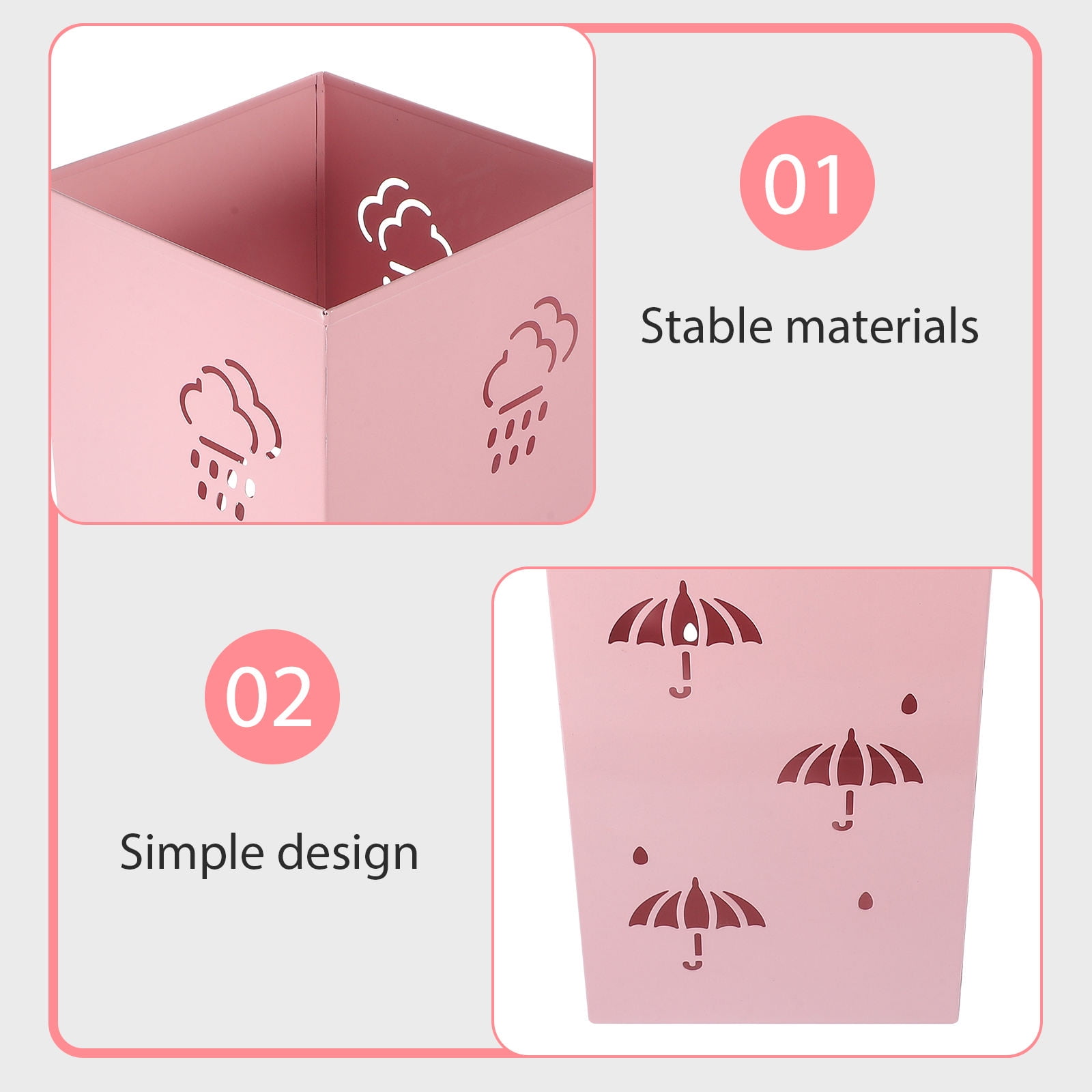 MLINS  Umbrella Storage Bucket Deck Clamp Holder for Entryway Pink