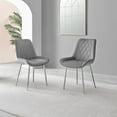 thumbnail image 2 of Furniturebox UK Pesaro Pesaro Modern Adult Velvet Gray Dining Side Chairs, Set of 2, 2 of 6