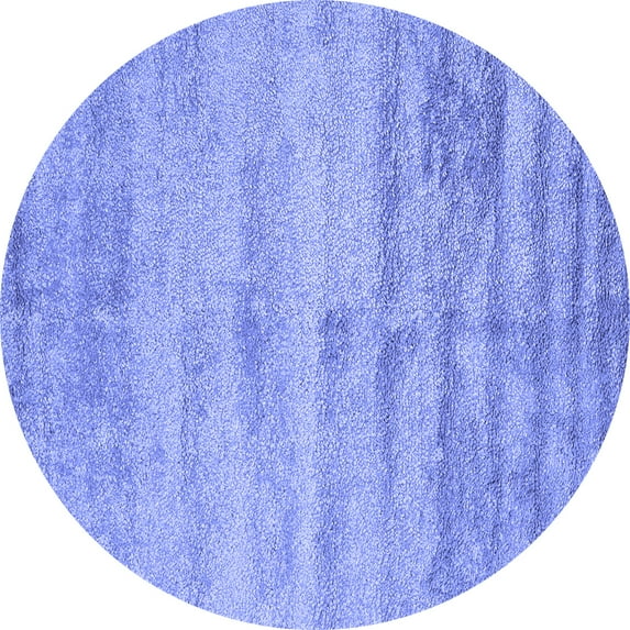 Ahgly Company Machine Washable Indoor Round Abstract Blue Contemporary Area Rugs, 3' Round