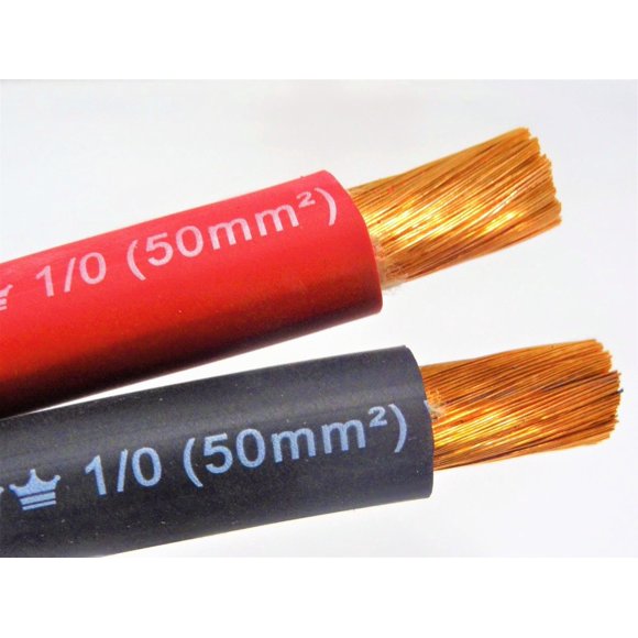 1/0 AWG EXCELENE WELDING CABLE BLACK OR RED MADE IN USA (25 FT, RED)