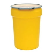 Eagle 258-1601M 30 gal Open Head Poly Drum with Metal Lever-Lock, Yellow